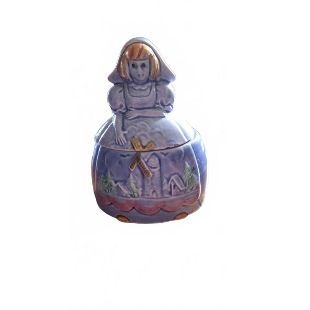 Vintage Dutch Girl and Boy Ceramic Figurine Containers